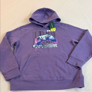 🆕Tek Gear Purple Fleece GAMER Hoodie. Size L Husky. Boy/Girl